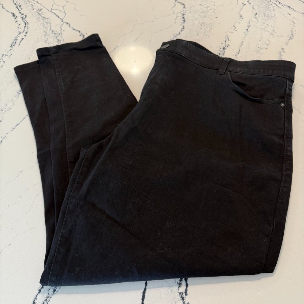 Plus Size Skinny Jeans Lularoe Elastic Waist Solid Black Stretch Size 24-26